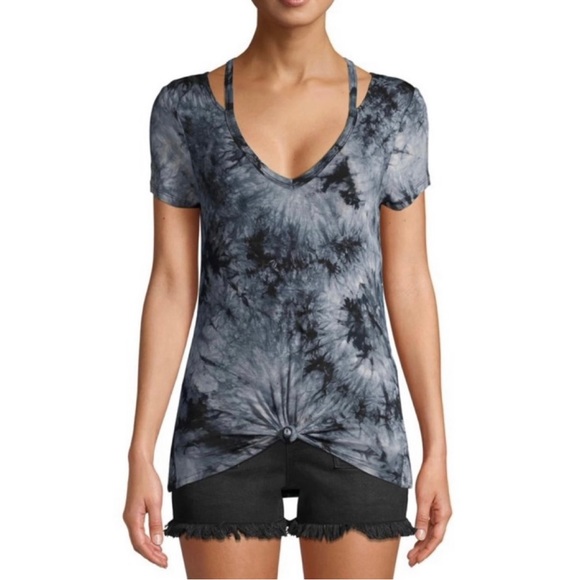 Plus Size 3X Tie Dye Knotted Tee Navy Blue EUC - Picture 1 of 10